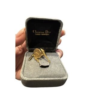 Christian Dior Tie Pin Tack Pin Gold Tone Men's Jewelry
